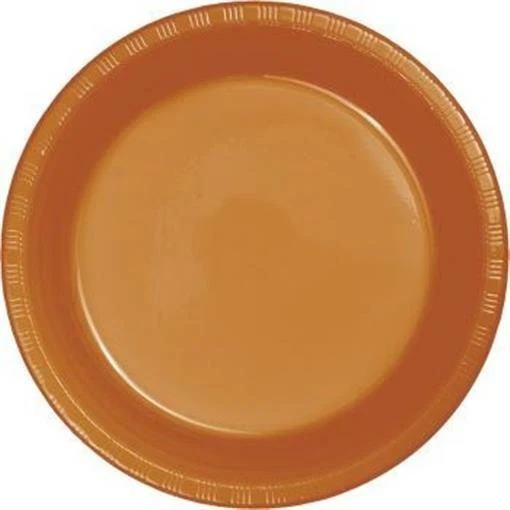 Pumpkin Spice 7" Plastic Desert Plates 20 Per Pack Tableware Party Decorations - Image 1 of 1
