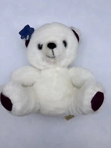 Vintage Applause, Plush Teddy Bear White With Maroon Accents (2505 - Picture 1 of 3