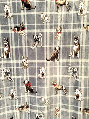 Manta Azul Claro Diferentes Razas de Perros Suave 50"X 60" Felpa Poli Adorable Foto 1 de 4