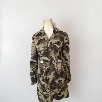 INC Camuflaje Mujer’s Chaqueta Pequeña Verde Camuflaje Lentejuelas Carga Abrigo Utilitario Foto 1 de 4