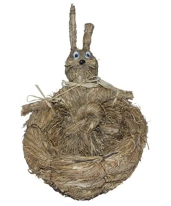 Figura Decorativa Deco Animal Conejo Como Cesta H 18cm De Heno Decoración Pascua - Imagen 1 de 4