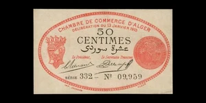 ALGERIA - ALGERIA - 50 Centimes Alger 1915 JP.137.05 pr.NEW / UNC- - Picture 1 of 3