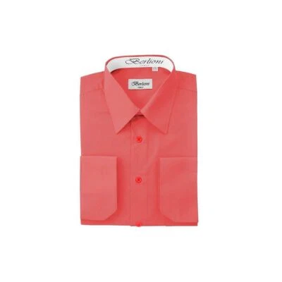 BERLIONI MEN'S PREMIUM CLASSIC FRENCH CONVERTIBLE CUFF LONG SLEEVE DRESS SHIRT - Image 1 of 2