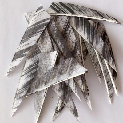 50PCS 3IN Camouflage White Shield Arrow Fletching Turkey Feathers Archery RW LW - Image 1 of 4