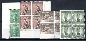 Australien 1956 4d bis 1s Werte SG 230a-30d postfrisch 4er Blöcke - Bild 1 von 1