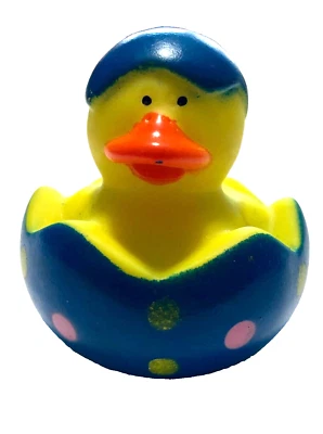 ENVÍO GRATUITO - PATO DE GOMA DE CRUCERO CON CÁSCARA DE HUEVO DE PASCUA PUNTEADA AZUL COLECCIONABLE 2" Foto 1 de 2