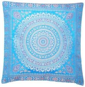 Türkis Seide Kissenbezug | Zierkissenbezug | Handgefertigt aus Indien 40cmx40cm - Bild 1 von 3