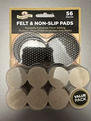 Felt Pads 56pcs Non Slip Floor Protector Chair Leg Pads for Furniture Black - Image 1 of 2
