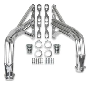 LONG TUBE HEADERS,1-5/8" TUBE,3" COLLECT,76-86 JEEP CJ5 & CJ7 WITH SBC,POLISHED - Picture 1 of 1