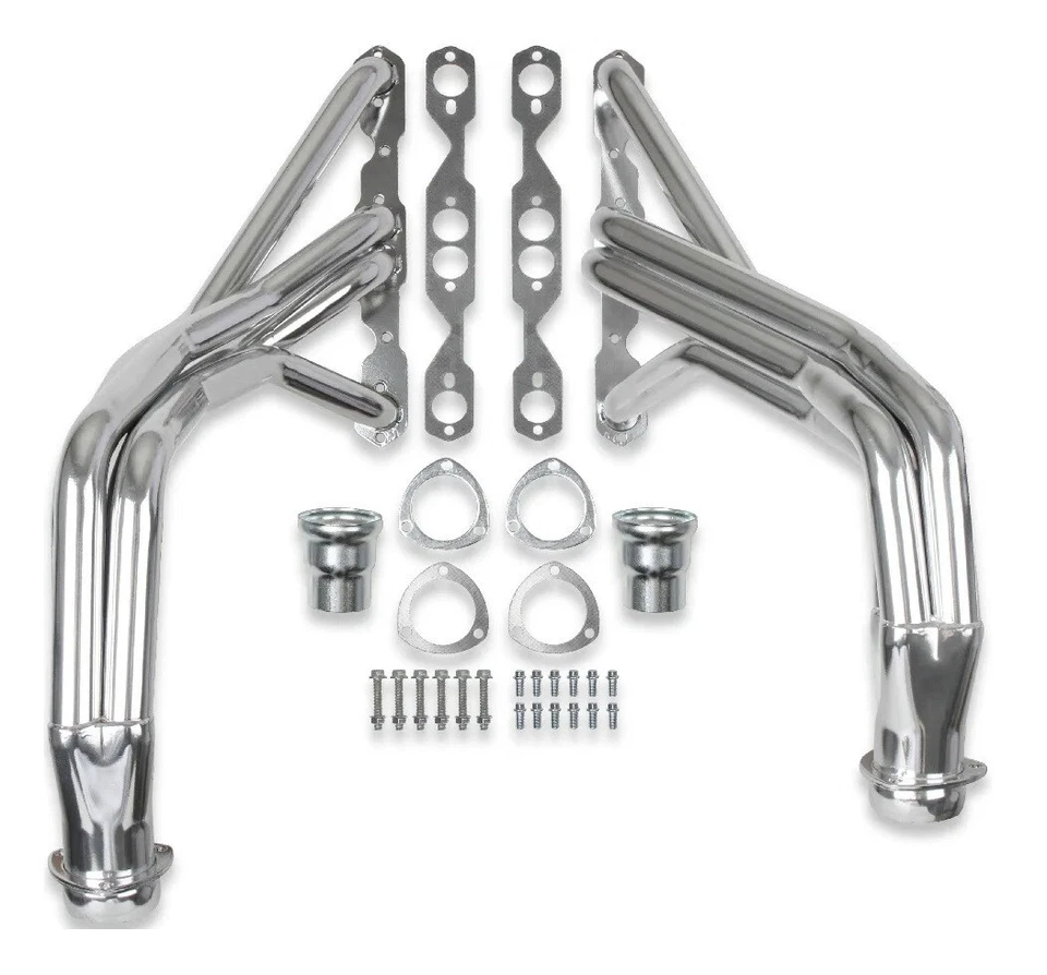 LONG TUBE HEADERS,1-5/8" TUBE,3" COLLECT,76-86 JEEP CJ5 & CJ7 WITH SBC,CERAMIC - Image 1 of 1