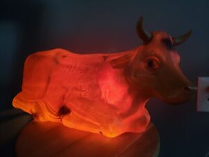 Vintage 1997 Blow Mold TPI 24” Cow Nativity Christmas 