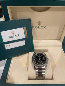 Rolex Oyster Perpetual Date Ref. 115234 with Factory Set Diamonds, Box & Papers - Picture 1 of 12