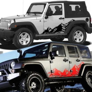Graphics Snow Mountain Car Sticker For Jeep Wrangler Rubicon Side Door Decals - Picture 1 of 5