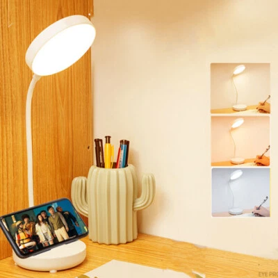 1/2pc LED Desk Table Lamp Phone Holder USB Rechargeable Beside Reading Light AU - image 1 of 4