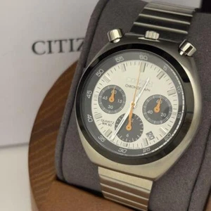 Citizen AN3660-81A Chronograph Watch Silver White Dial Vintage Style Quartz JPN - Picture 1 of 12