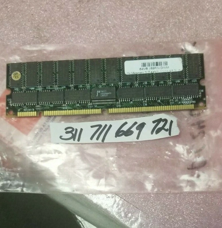 64MB 8X72-60 EDO  EDO  36chips ECC BUFFERED TSOP  168Pin DIMM    4x4 APPLE RAM  - Image 1 of 1