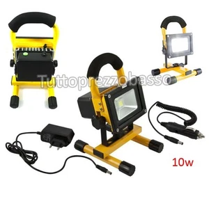 Faro led 10w ricaricabile lampada luce bianca illuminatore torcia caricabatterie - Imagen 1 de 1