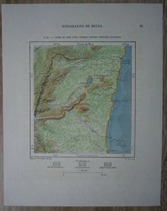 Mapa Perron 1894 PRIMER DESCUBRIMIENTO DE BRASIL: PORTO SEGURO, BAHÍA (#22) - Imagen 1 de 1
