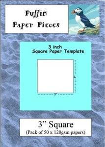 Piezas de papel frailecillo 3" cuadrados para piezas de papel inglés 50 piezas 120gsm - Imagen 1 de 1