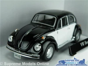 VOLKSWAGEN BEETLE MODEL CAR VW 1:43 SIZE BLACK & WHITE CARARAMA SALOON 70'S T4Z - Picture 1 of 4