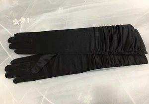 15" Stretch Satin Adult Wrinkle Glove. Bridal. Prom.Halloween.Pick Your Color ! - Picture 1 of 56