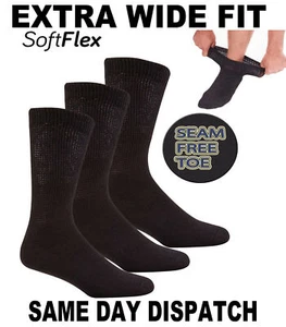 6, 9, 12 Paia Calze Uomo Non Elastiche Diabetiche Sciolte Morbide Grip Top Adulti UK 6-11 - Foto 1 di 5