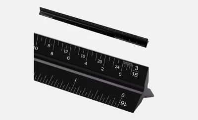 Architectural Scale Rule - Black Aluminum Triangular Scale Ruler - New