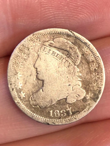 1837 Capped Bust Silver Dime- VG/Fine Details Cover