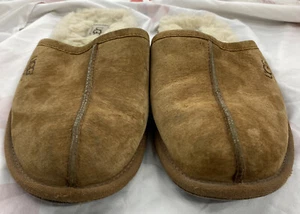 UGG AUSTRALIA S/N 5776 BROWN CLASSIC SCUFF SUEDE SHEARLING SLIPPERS Size 10 - Picture 1 of 5