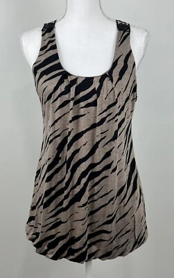 Top Twenty One para mujer cacao/negro lentejuelas estampado animal sin mangas talla L Foto 1 de 4