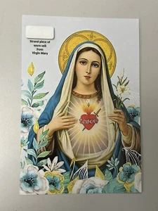 Virgin Mary relic worn veil piece strand piece Catholic Church photo display - Picture 1 of 8