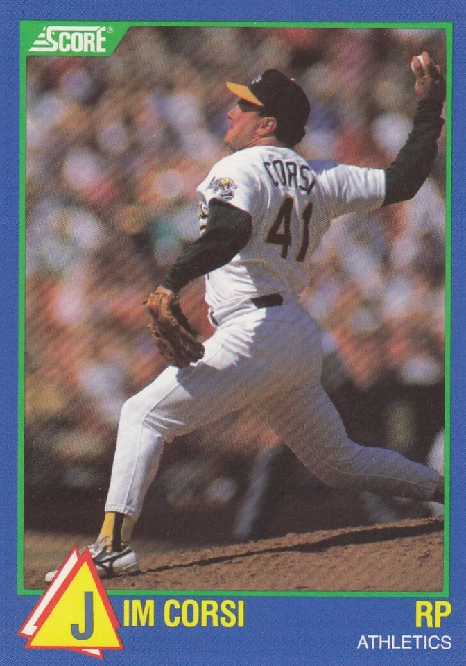 1989 Score Rising Star # 36 Jim Corsi - Oakland Athletics - Image 1 of 1