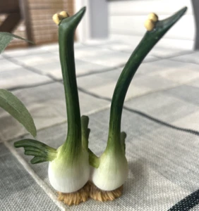 Home Grown Enesco Green Onion Chives Egret Bird Duck Figurine 2009 NO BOX - Picture 1 of 7