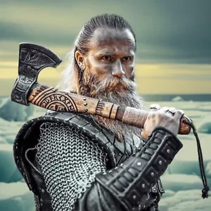 Hand-forged Carbon Steel Viking axe tomahawk battle-ready throwing bearded-MS-05 - Picture 1 of 9