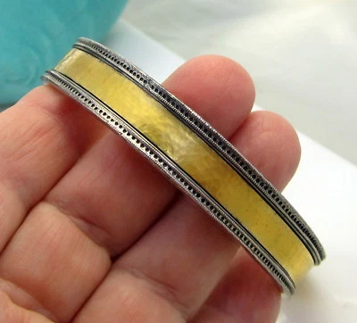 Estate шикарный подписанный GURHAN из чистого серебра 22k желтое золото 60,3 грамма браслет - Изображение 1 из 4