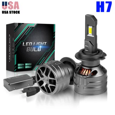 2 PIEZAS H7 LED Faros Alto/Bajo Haz Blanco 6000K 50000LM Bombillas Super Brillantes Foto 1 de 4