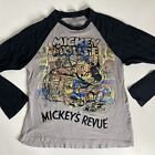 Disney Store Size M Men's Retro Mickey's Revue Long Sleeve Rugby Baseball Tee
