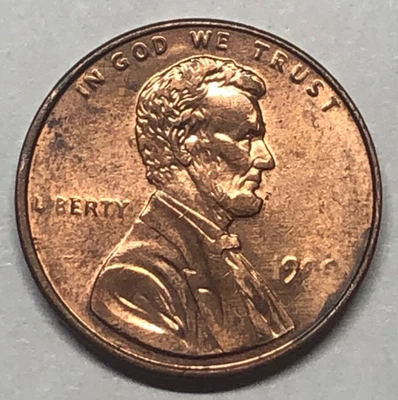 1999 P Lincoln Penny STRUCK THROUGH GREASE / WEAK STRIKE OBVERSE DDO #9 - Image 1 of 4