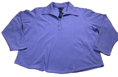 Venezia Jeans Womens Blouse Size 22/24 Purple Fleece 3/4 Sleeves Collared NWT - Image 1 of 4