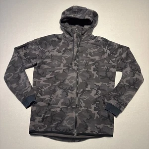Nike Hoodie Mens Medium Grey Black Camouflage Tech Fleece Sweatshirt Swoosh Camo - Picture 1 of 14
