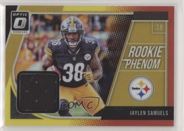 2018 Donruss Optic Horizontal Red & Yellow Prizm Jaylen Samuels #RP-JL RC - Image 1 of 2