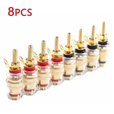 8 Stück Bananenbuchse Bananen Buchsen Lautsprecher Polklemme Anschluss Vergoldet - Bild 1 von 4