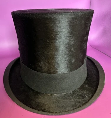Vintage Antique 1870’s Heyman Fisher Beaver  Top Hat Hamilton Ohio - Image 1 of 4