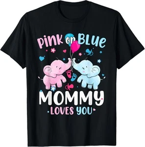 T-shirt con cappuccio rosa o blu mamma ti ama rivelare il genere elefante - Foto 1 di 18