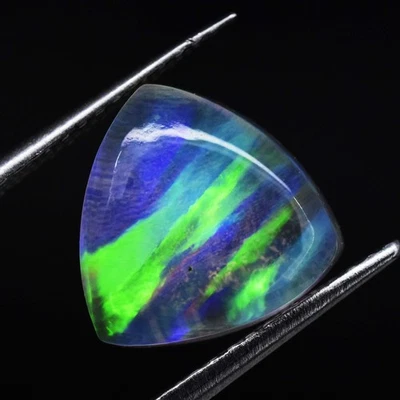 2.75 Ct Fire Opal Doublet Trillion Cabochon Sparkling Gemstone - Image 1 of 4