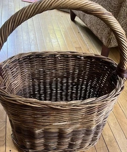 Vintage Korb Geflecht Rattan Bücherhaus Vintage oval dünn - Bild 1 von 5