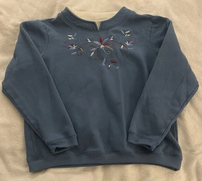 Suéter Vintage Blair Mujer Floral Pullover SP Azul Foto 1 de 3