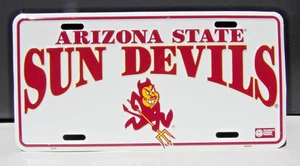 ARIZONA STATE SUN DEVILS advertising METAL SIGN license plate FOOTBALL - Picture 1 of 1