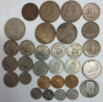 Great Britain GB British Coin Lot of 30+ Circulated Coins With Hong Kong Coin - Image 1 of 4