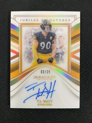 2023 Panini Immaculate Collection T.J. Watt Jubilee Signatures /25 SP No Reserve - Image 1 of 3
